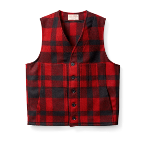 Mackinaw Wool Vest - Red/black Plaid